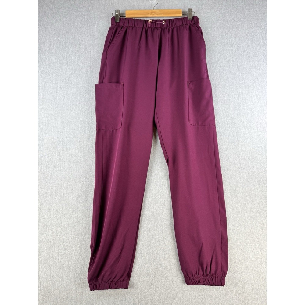 GT Performance Scrub Pants Women‎ M Burgundy Stretch Elastic Waist Lot 2